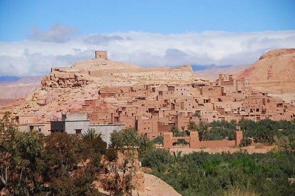 A panoramic view of Ait Benhaddou a highlight of Morocco Travel Packages.