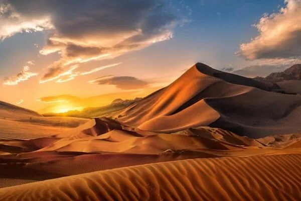 A beautiful sunrise in sahara desert