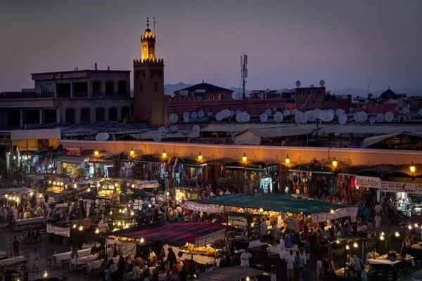 Marrakech by Night during our Morocco desert trips from Marrakech