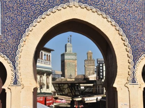 Historic Bab Boujloud gate at the entrance to the Old Medina of Fes