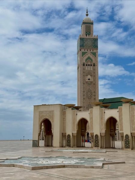 Hassan II Mosque overlooking the Atlantic Ocean in Casablanca, Morocco