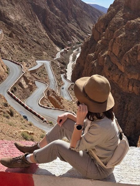 Panoramic view of Tissaderine mountain road with breathtaking landscapes in the Moroccan Atlas Mountains