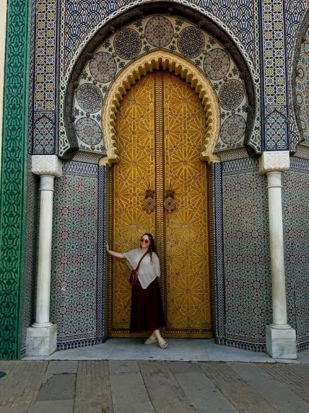 Our guest visiting the Royal Palace gate in Fes