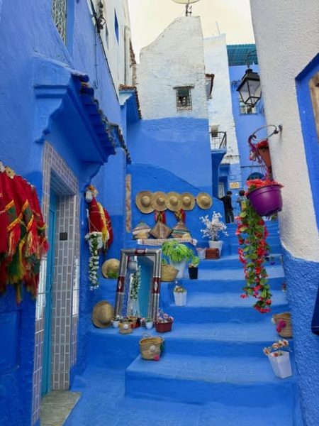 The blue streets of Chefchaouen during a 7 days tour from Casablanca