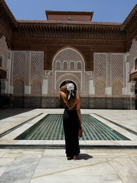Ben Youssef Madrasa in Marrakech featuring beautiful Moroccan Islamic architecture and decoration